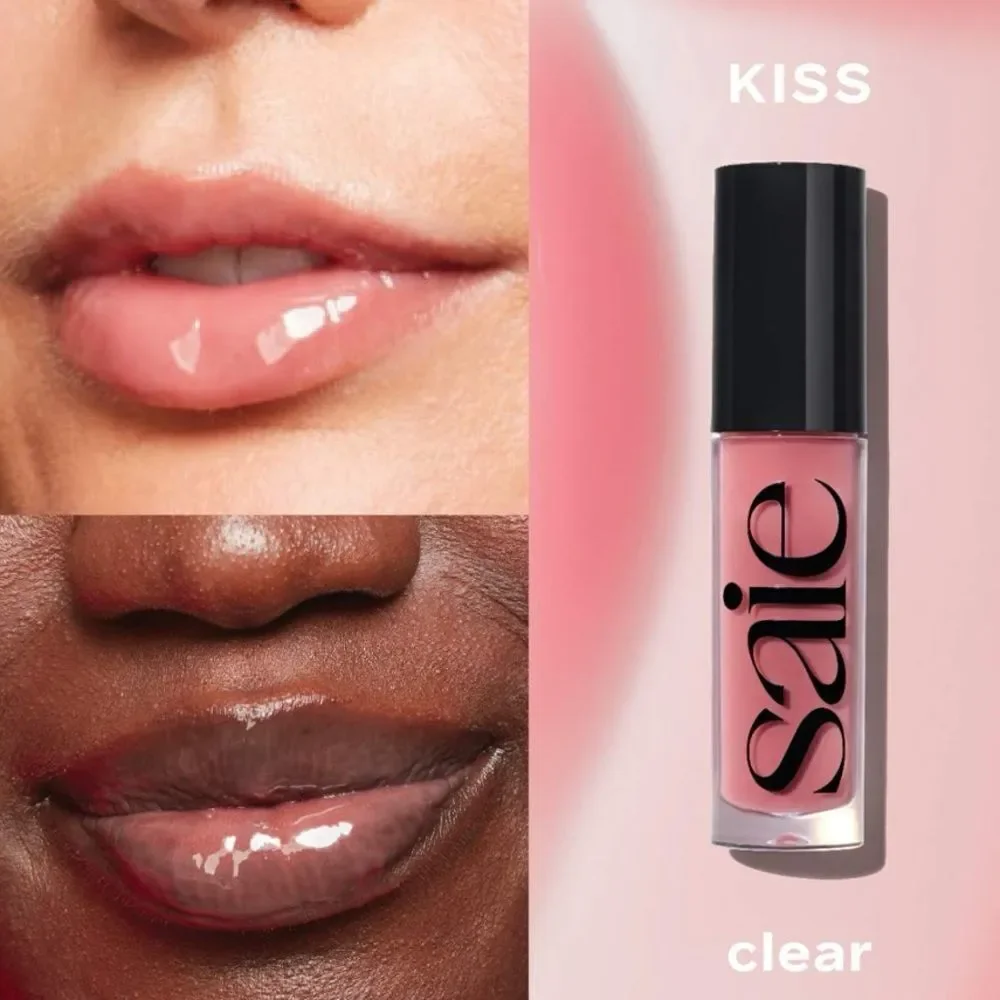 🌻 SAIE Glossybounce High Shine Hydrating Lip Gloss Oil Kiss-Clear New FullSz